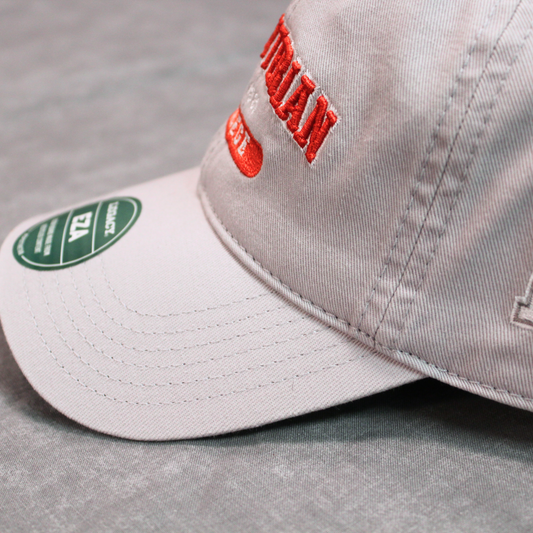 side view of the grey hat