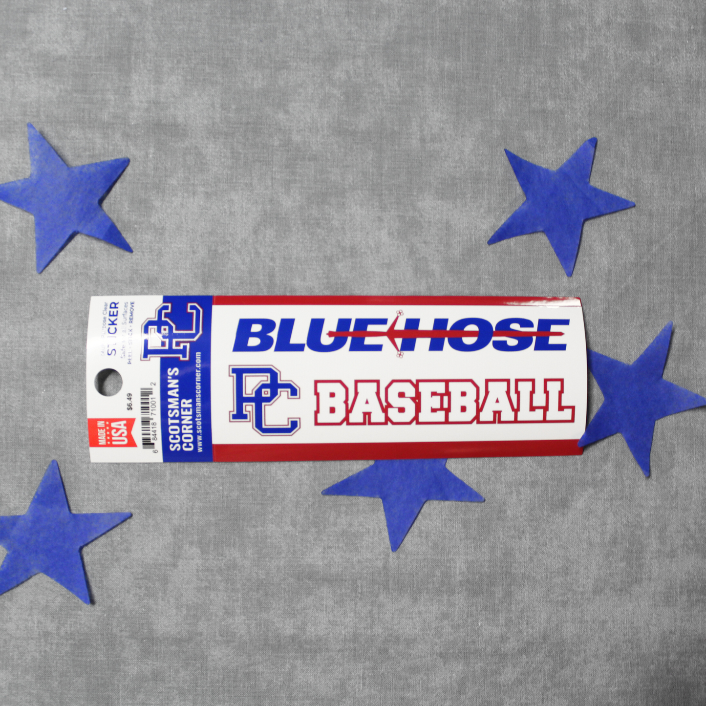 PC Blue Hose Baseball Sticker