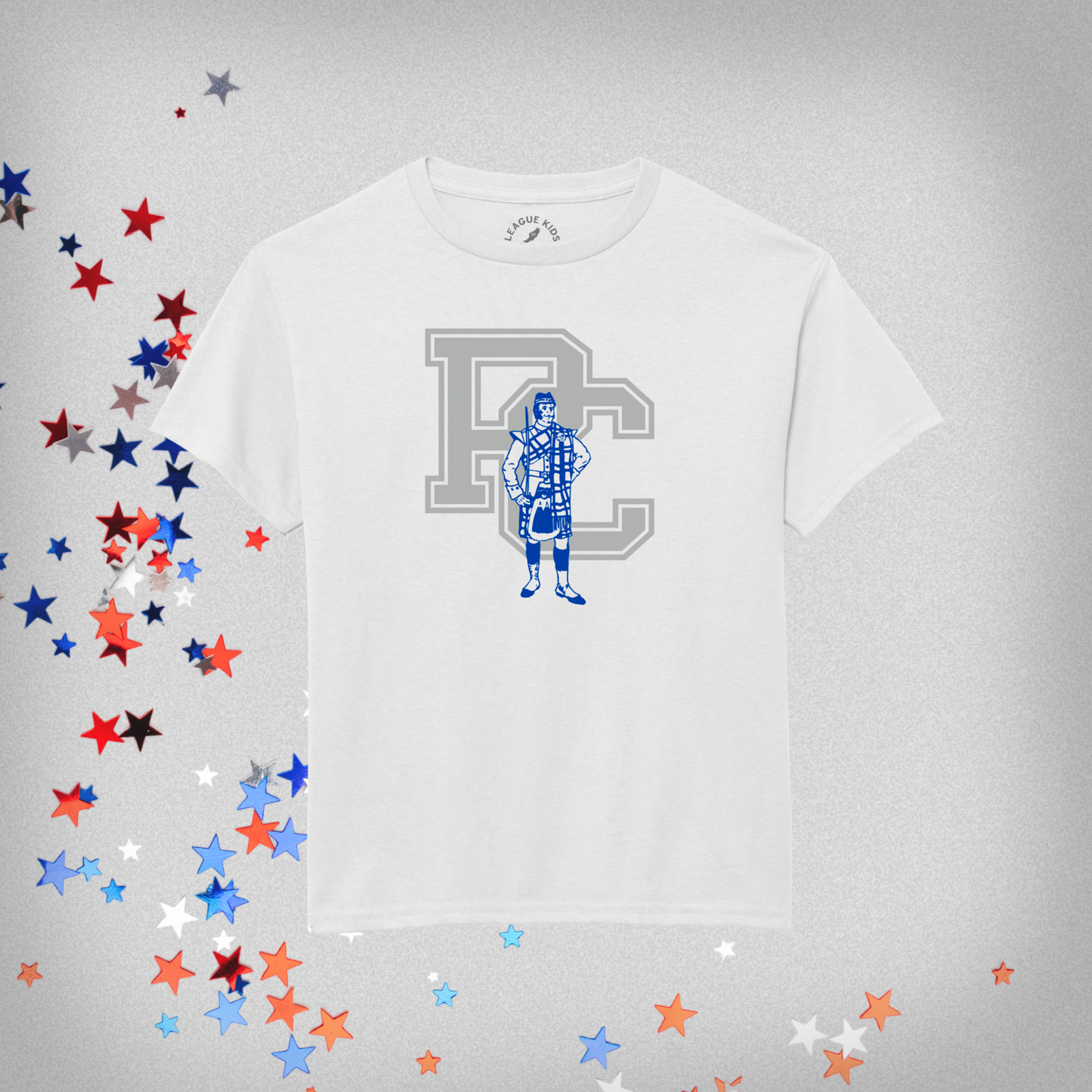 White Youth Bagpipe Scotsman T-Shirt
