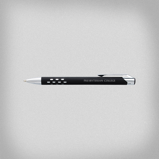 Black pen with 'Presbyterian College' printed no the side in white ink.