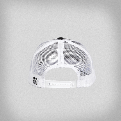 back view of the black trucker hat.