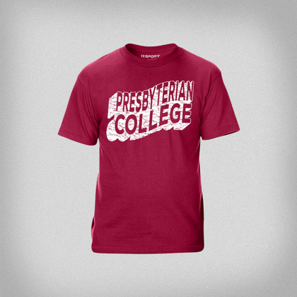 Garnet Wavy Presbyterian College Tee