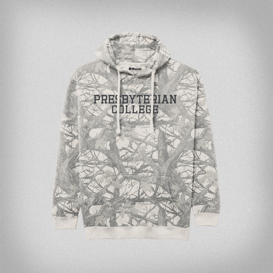 Presbyterian College Vintage Camo Embroidered Hoodie - Unisex