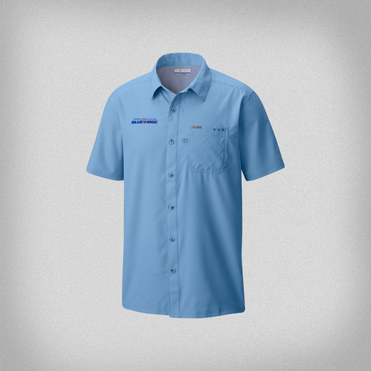 Columbia Blue Hose Embroidered Slack Tide Camp Shirt - Mens