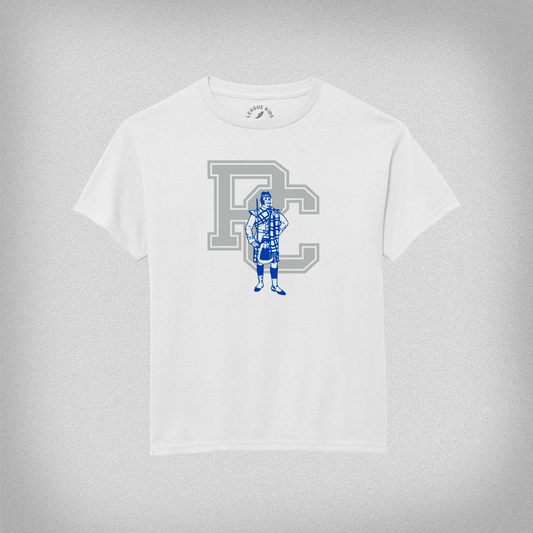 White Youth Bagpipe Scotsman T-Shirt