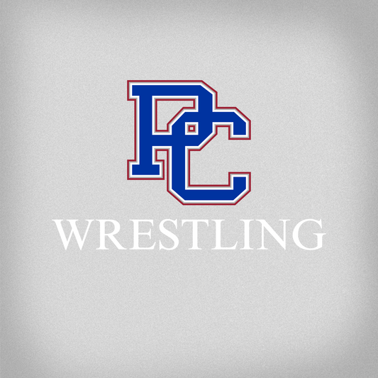 PC Wrestling decal in white, blue, and red.